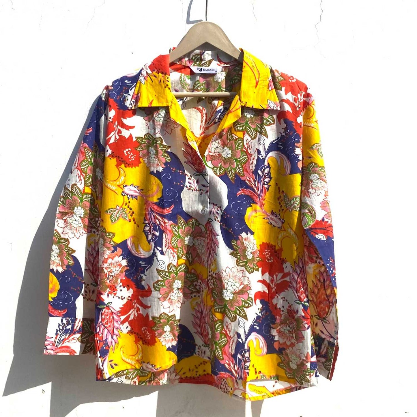 Yellow Abstract Women Shirt - KJ0801