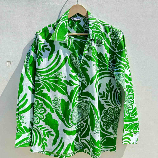 Green Abstract Floral Shirt - KJ0524