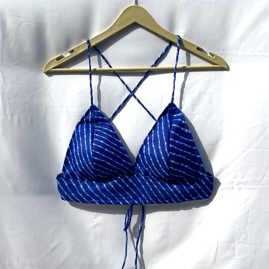 Blue Lehariya Kota Doria Bra- KJ0142