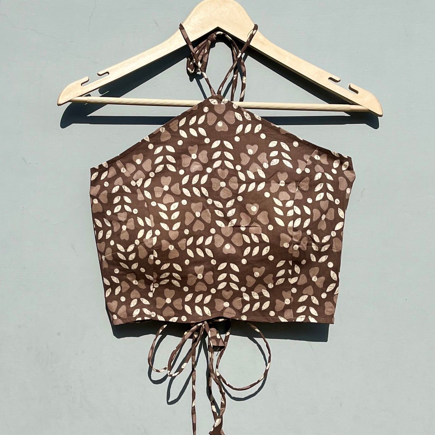 Brown Kashish Criss Cross Cotton Top - KJ0483 (( Clearance Sale ))