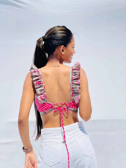 Patch Work Cotton Bra - KJ0086 (Clearance Sale)