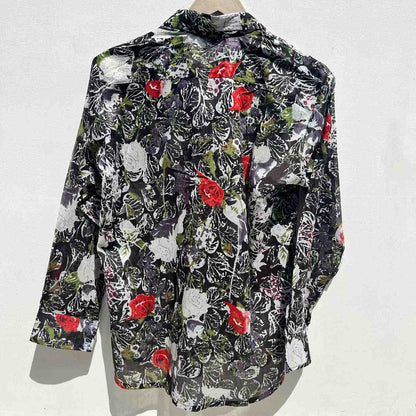 Black Floral Overall Mul Shirt & Bra Combo - KJ0583