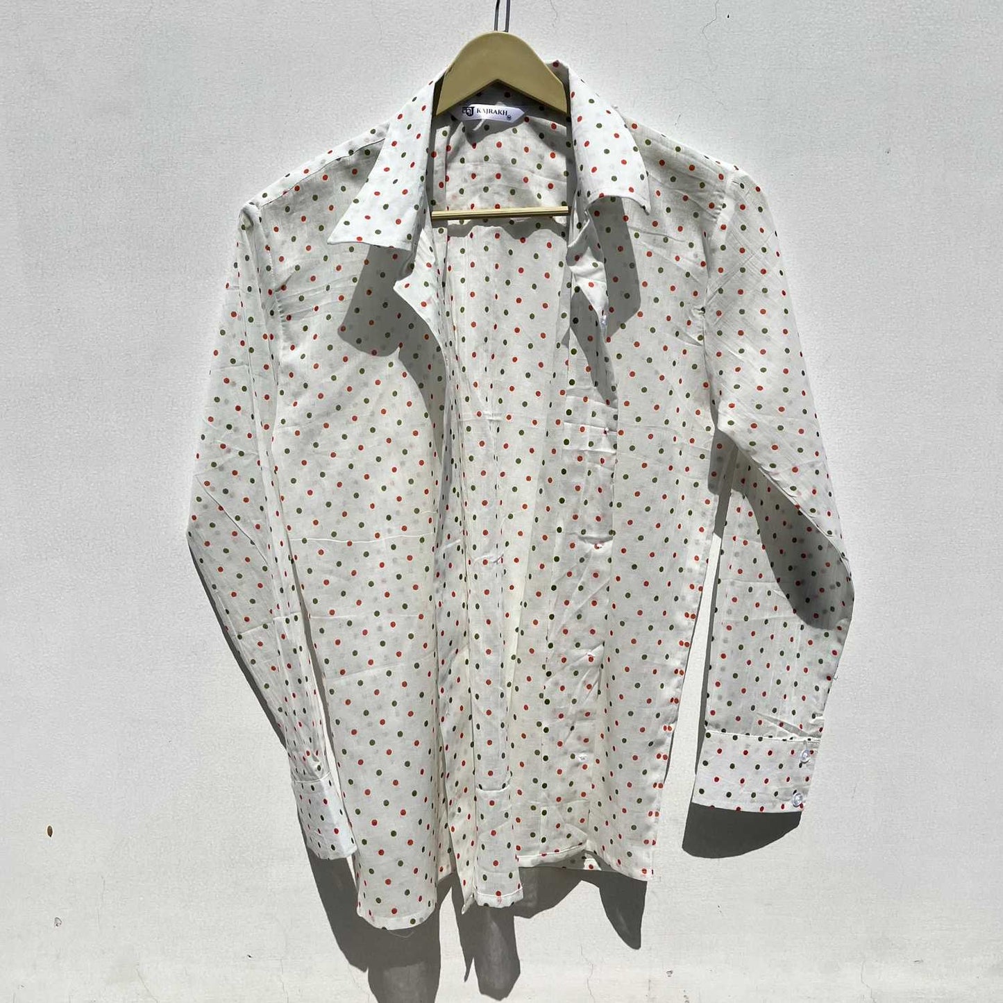 White Polka Mul Shirt - KJ0554