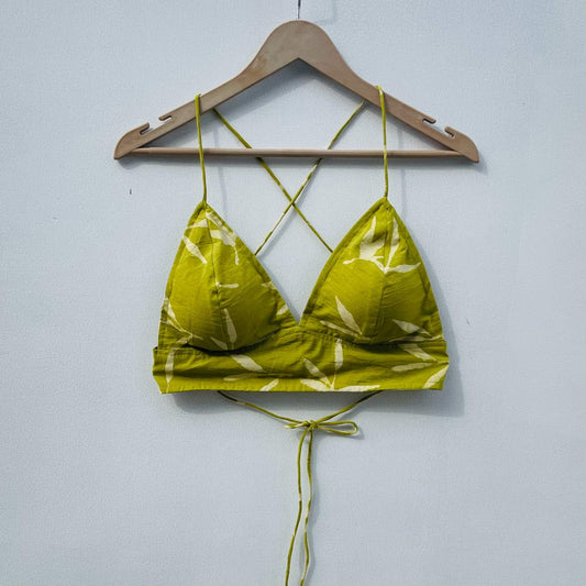 Green Bird Hand Block Bra- KJ0309