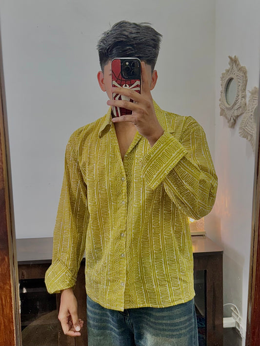 The “Breeze Classic” Full-Sleeve Green Mull Shirt - AA10126