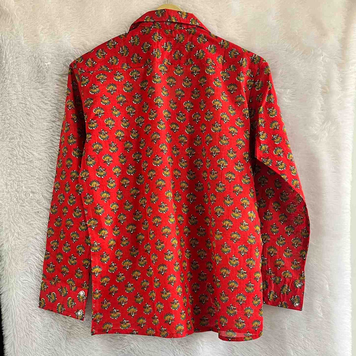 Red Butti Mul Shirt - KJ0621