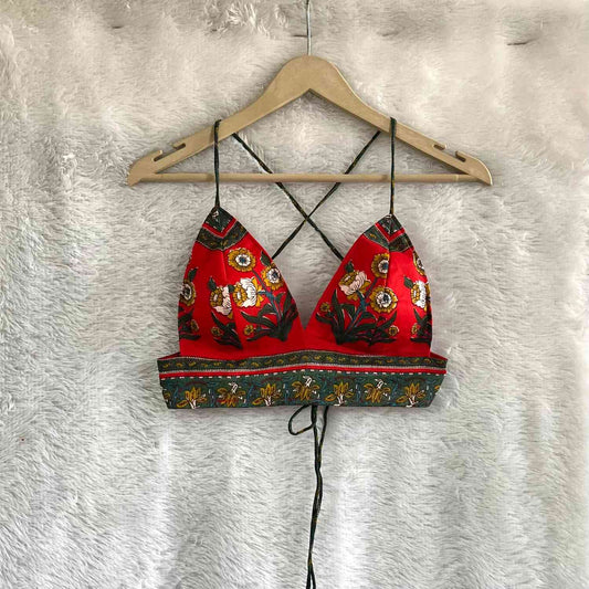 Red Floral Butti Bra - KJ0625