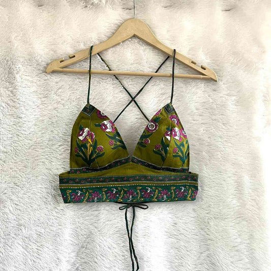 Green Floral Butti Bra - KJ0626