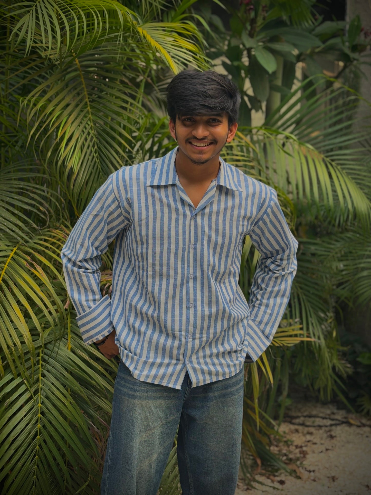 Trendy Blue Striped Shirt - AA10130