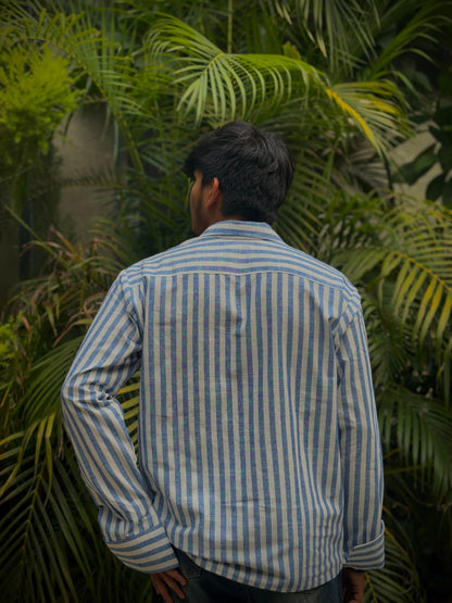 Trendy Blue Striped Shirt - AA10130