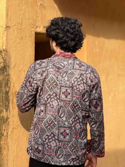 Black & Red Premium Printed Shirt - AA10131