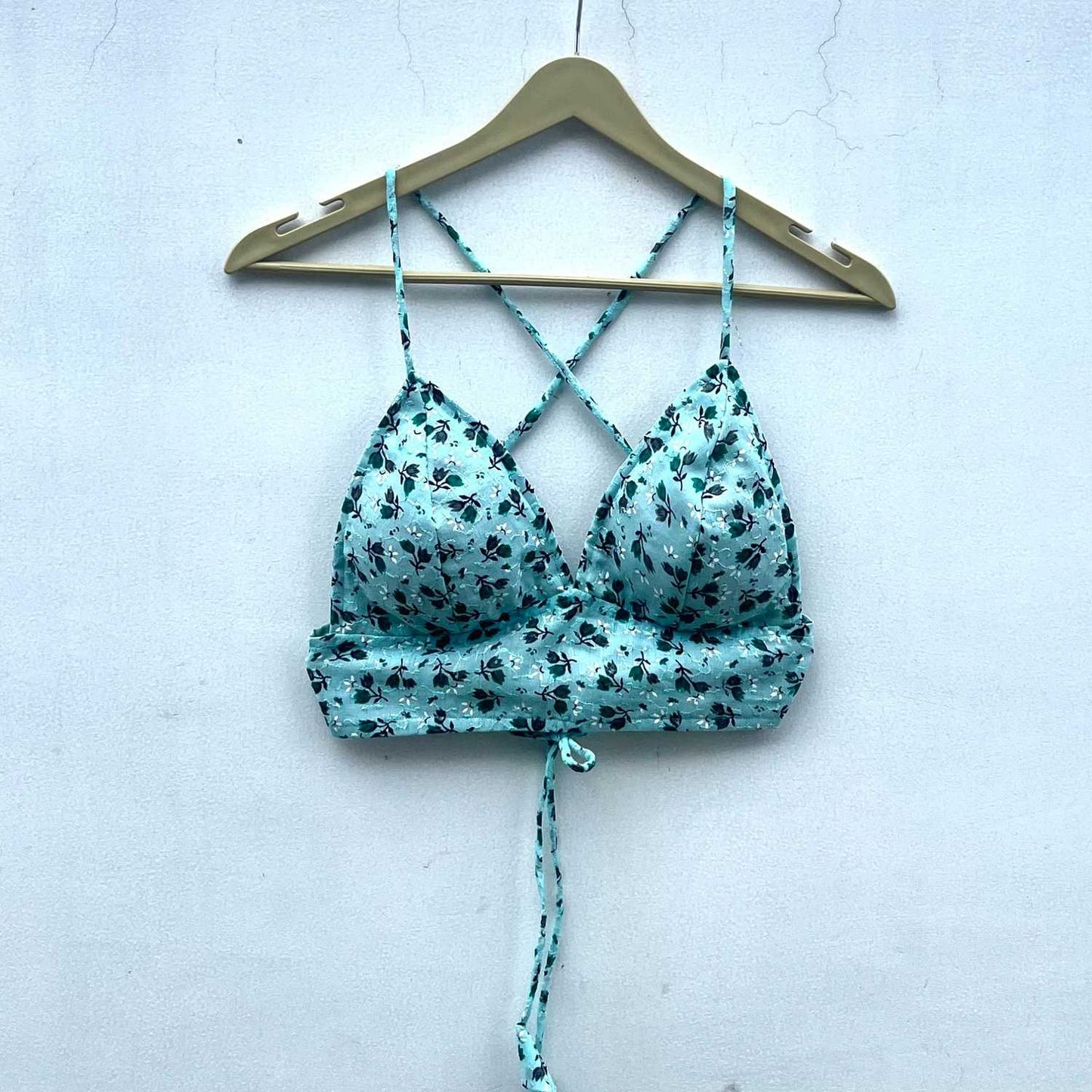 Cyan Blue Butti Hakoba Bra - KJ0691