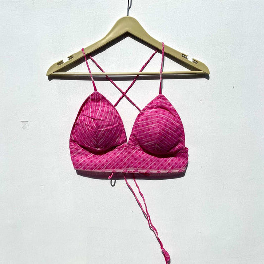 Pink Cross Pattern Mul Bra - KJ0270