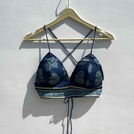 Blue Indigo Floral Mul Bra  - KJ0444