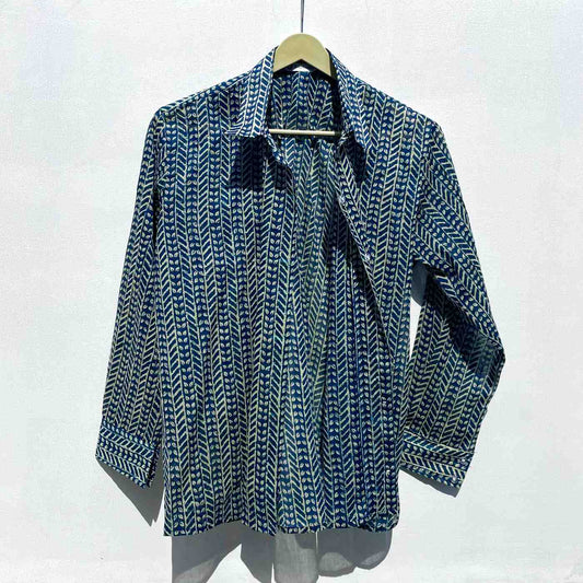 Indigo Floral Mul Shirt - KJ0402