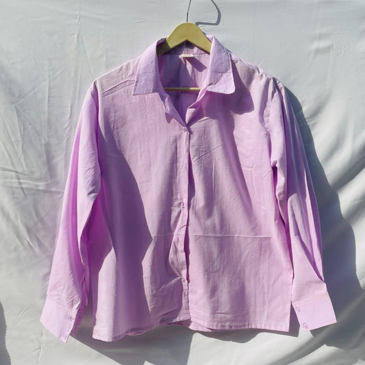 Lavender Solid Cotton Shirt - KJ0154