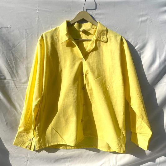 Yellow Solid Cotton Shirt - KJ0155