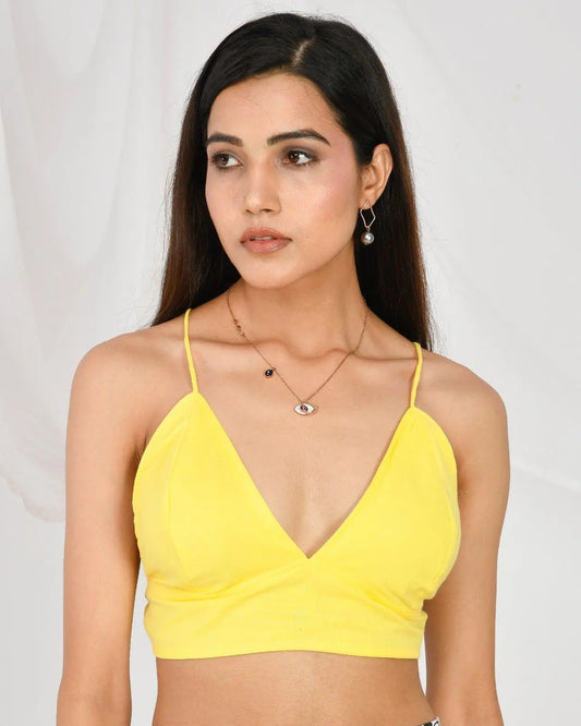 Yellow Solid Bra - KJ0177