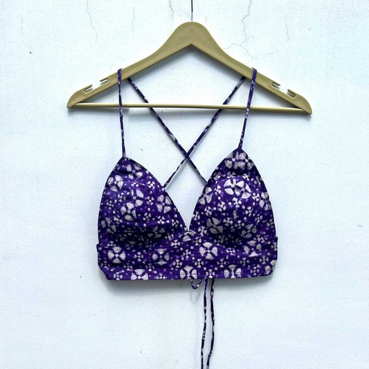 Purple Handblock Pad Removable Bra - KJ0743