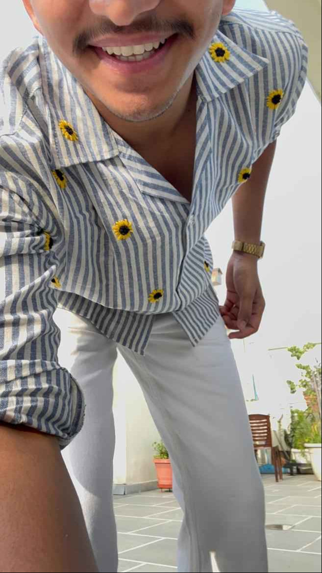 Sunflower Hand Embroidery shirt - AA10137