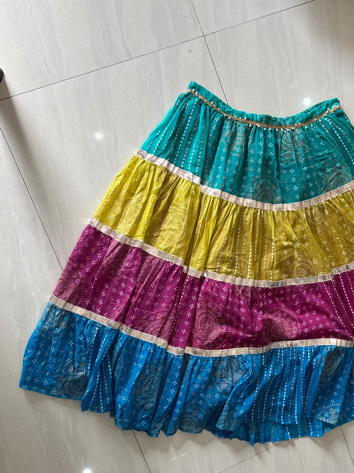 Navratri Horizontal Multicolor Skirt - 1400 - Gheraa10476