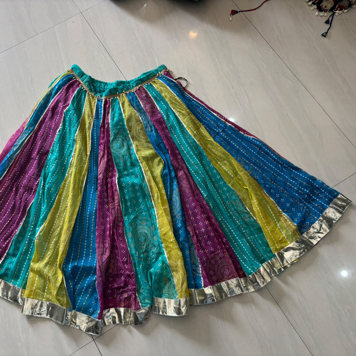 Navratri Vertical Multicolor Skirt - 1400 - Gheraa10477