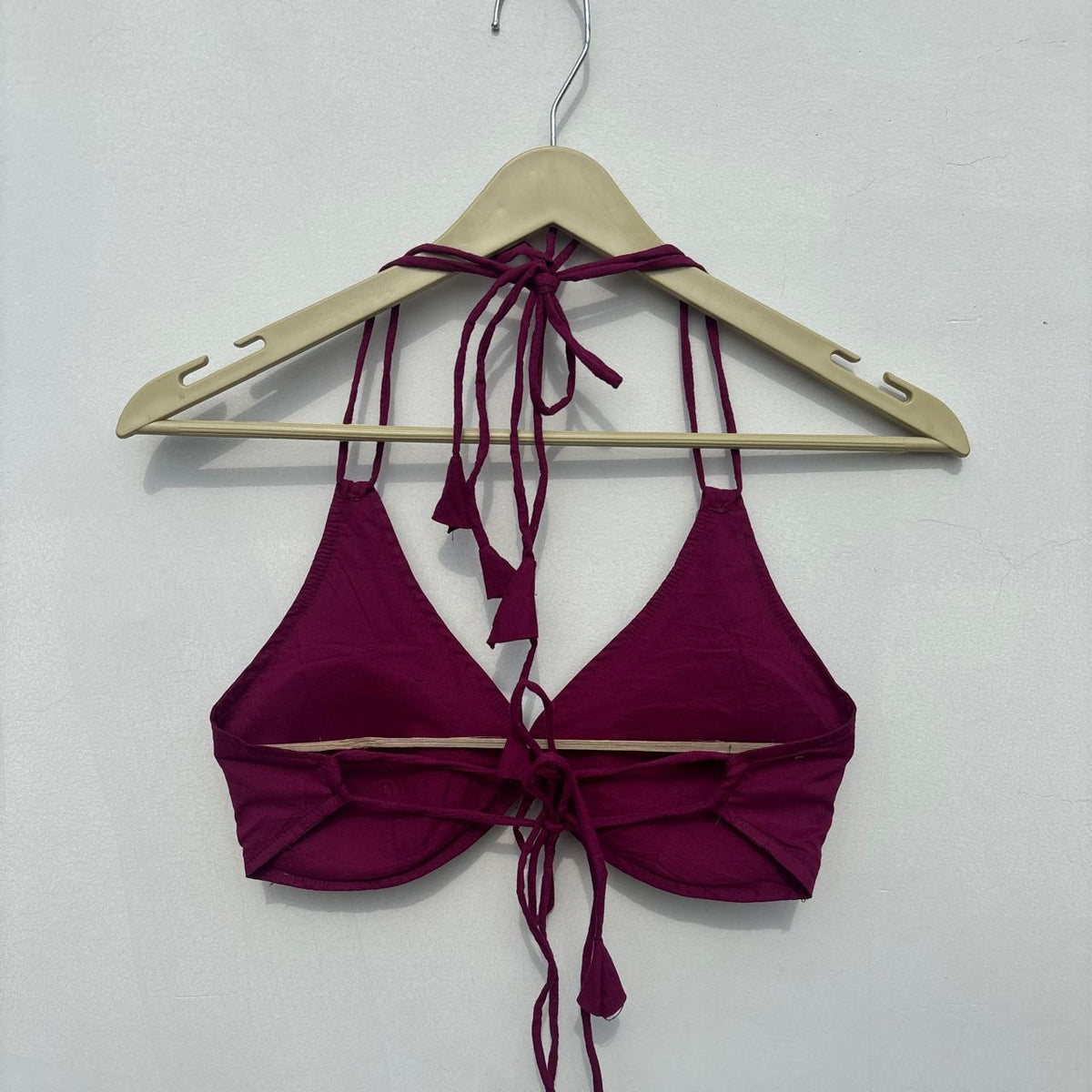 Wine Plain Snail Shape Padded Bra - Kj10514