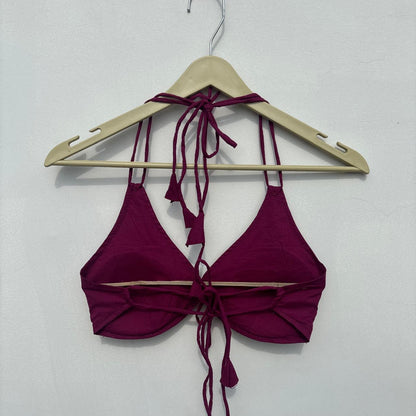 Wine Plain Snail Shape Padded Bra - Kj10514