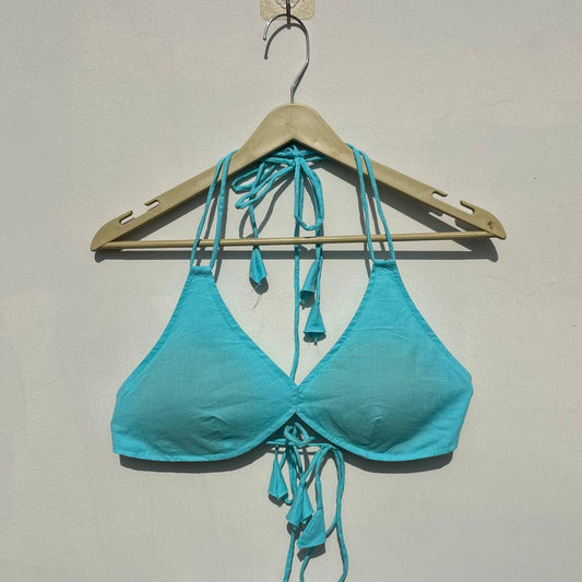 Blue Plain Snail Shape Padded Bra - Kj10513