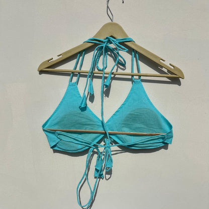 Blue Plain Snail Shape Padded Bra - Kj10513