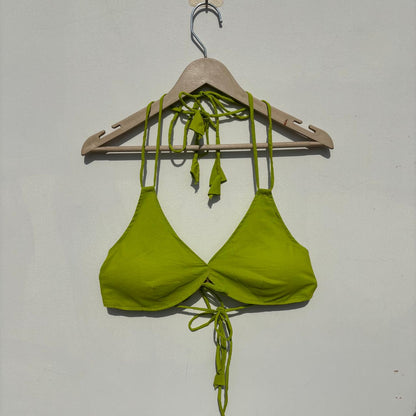 Neon Green Plain Snail Shape Padded Bra - Kj10510