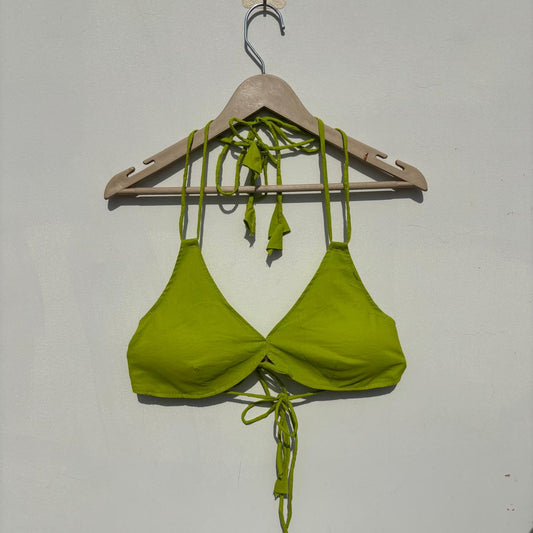 Neon Green Plain Snail Shape Padded Bra - Kj10510