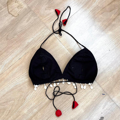 Navratri Black Hand Embroidery Bralette Top - KJ10521