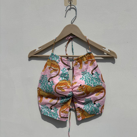Pink Leopard Twing Removable Padded Top - KJ10463