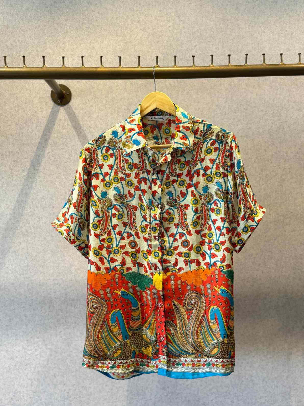 Kalamkari Art Silk Shirt - 400 - AA0596