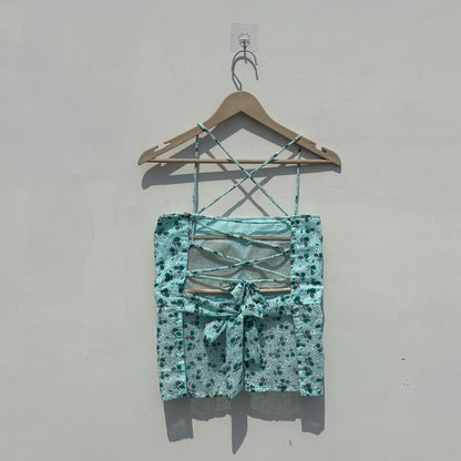 Cyan Chikan Noodle Strape Removable Pads Top - KJ10428