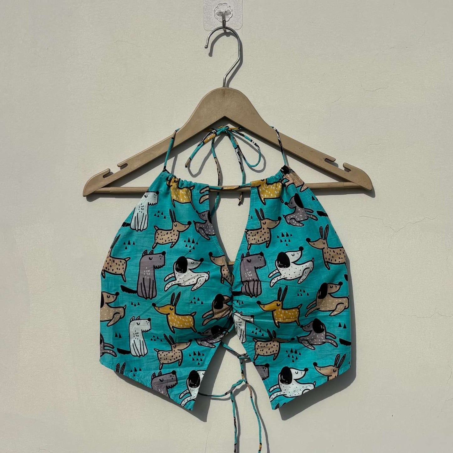 Blue Animal Print Twing Removable Pads Top - KJ10395
