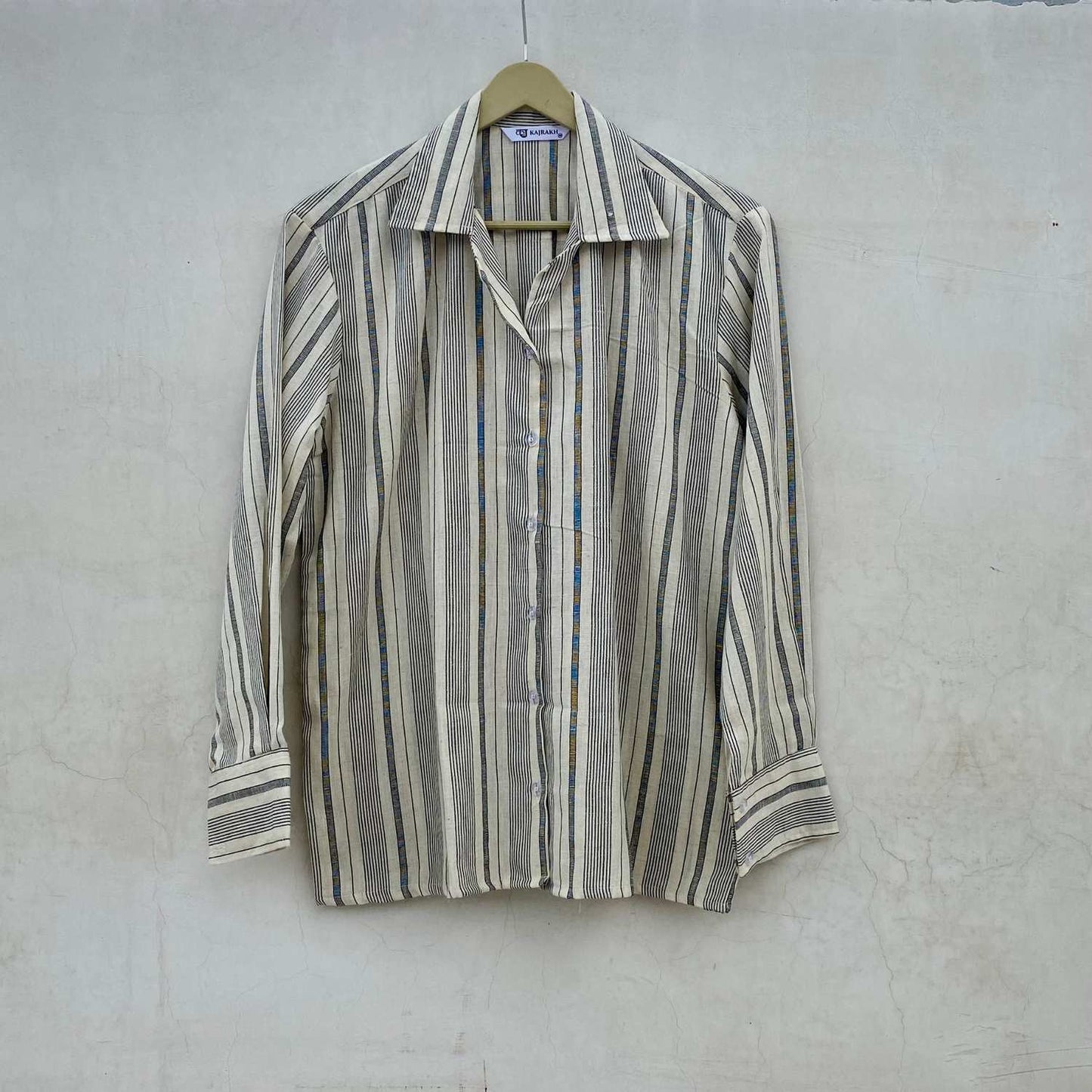 Stripe Khadi Women Shirt - KJ10079