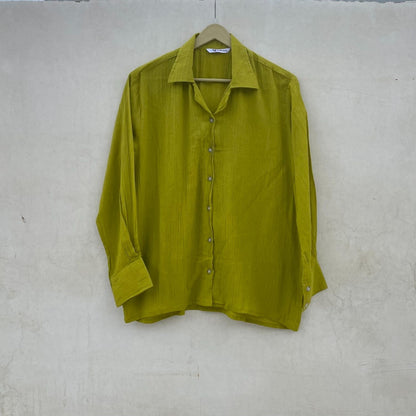 Green Crush Cotton Women Shirt - KJ10078