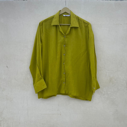 Green Crush Cotton Women Shirt - KJ10078