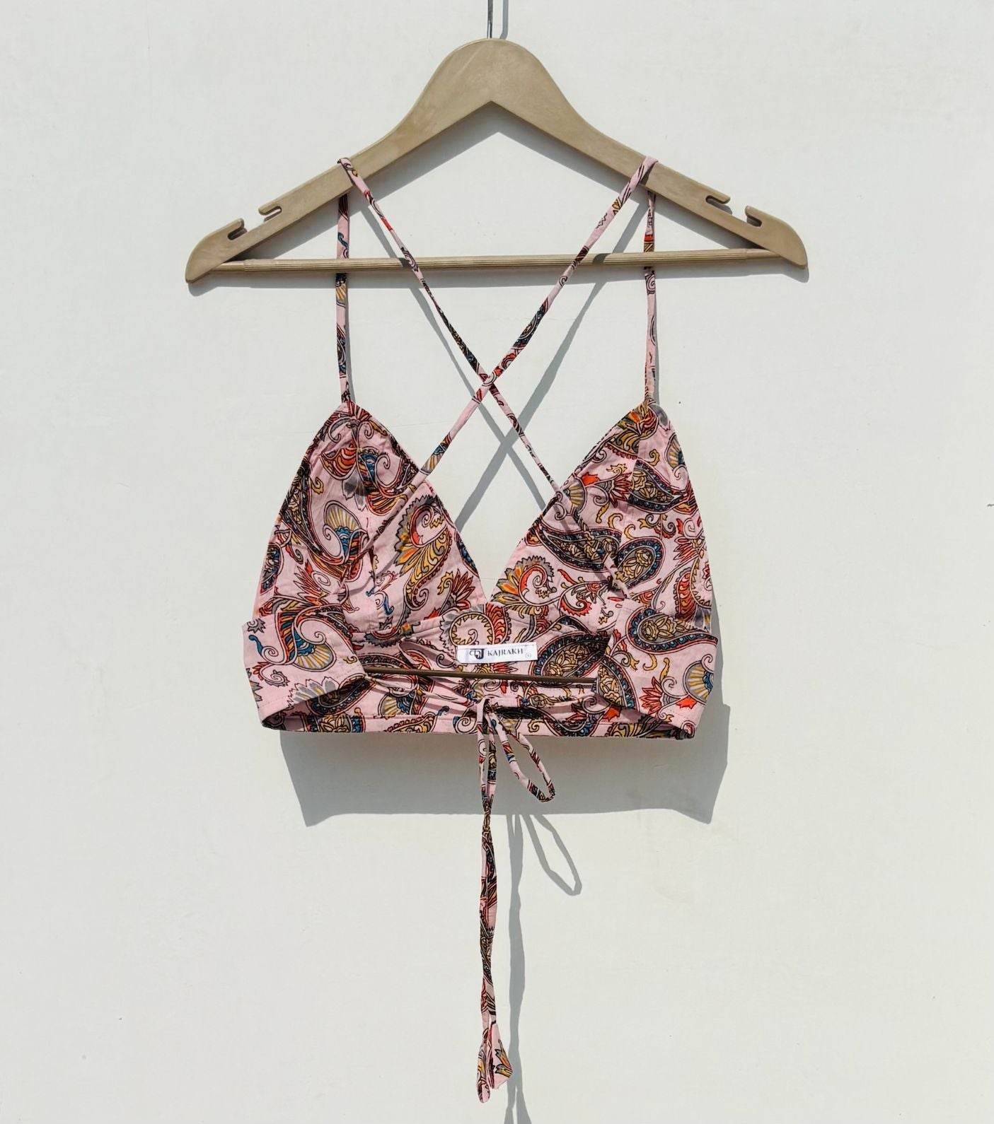 Pink Paisley Removable Pads Bra - KJ0898