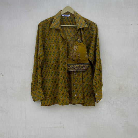 Mehandi Green Butti Shirt and Bra Combo - KJ10105