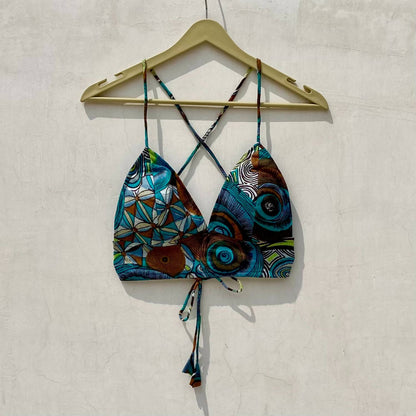 Multi Abstract Removable Pads Bra - KJ10074