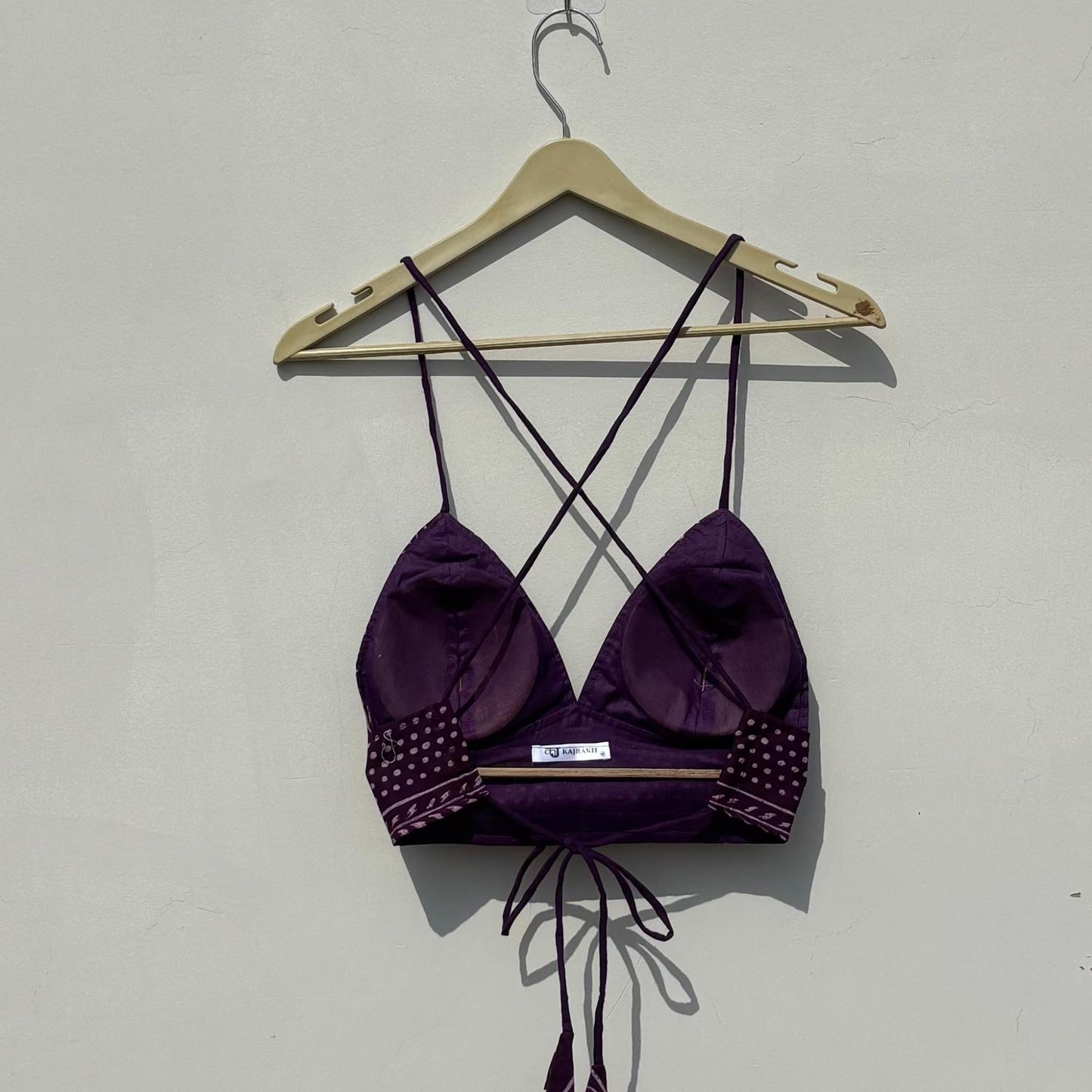 Purple Handblock Removable Pads Bralette - Kj10441