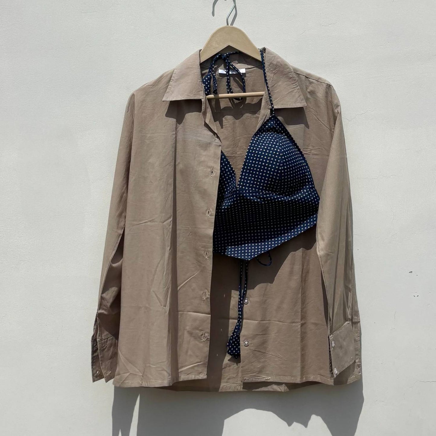 Mitti Shirt and Blue Polka Camel Bra Combo - KJ10421