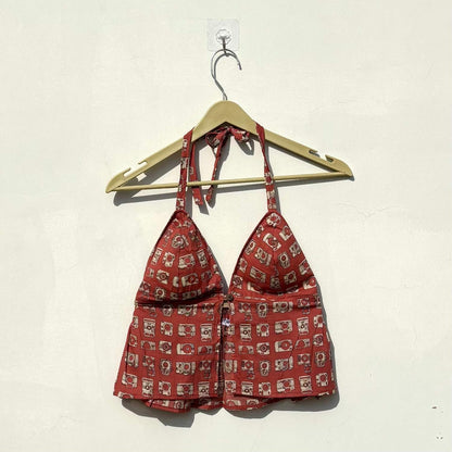 Rust Peach Gulati Removable Pads Top - KJ10409