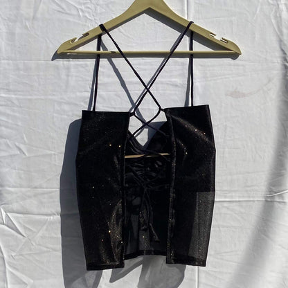 Black Shimmery Lump Top  - KJ10295
