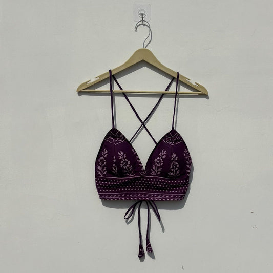 Purple Handblock Removable Pads Bralette - Kj10441