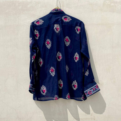 Indigo Batik Shirt and Bra Combo - KJ10070