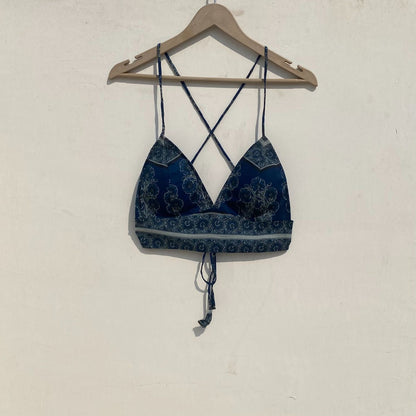 Light Blue Mughal Shirt and Indigo Bra Combo - kj10013